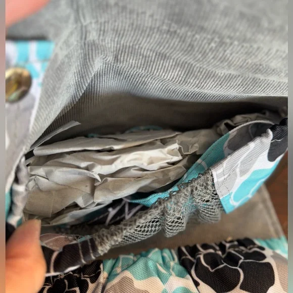 Lilly Bit Elegant Mini Baby Bag - Black, Aqua Diaper Clutch Adjustable Crossbody - Picture 8 of 12